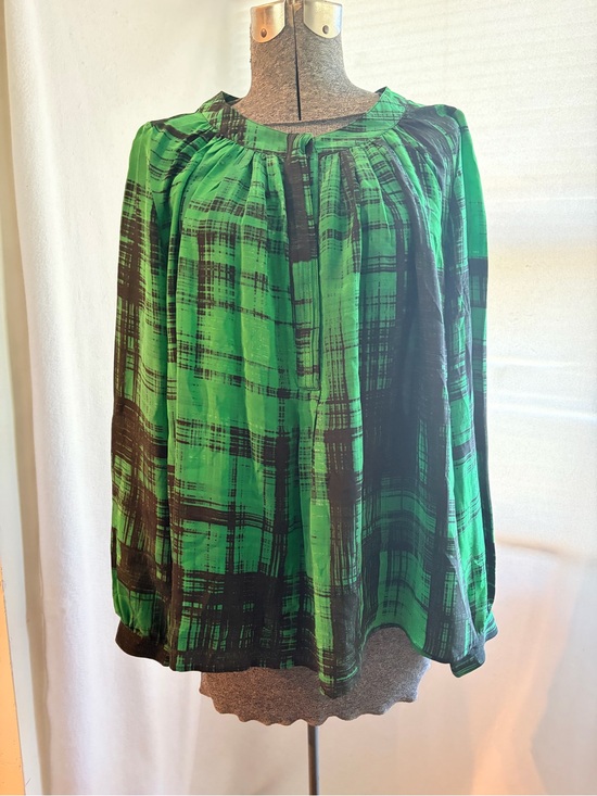 Thakoon Tops - Thakoon silk abstract plaid blouse